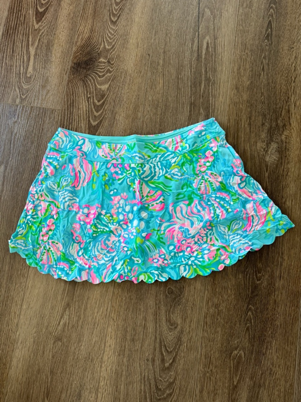 Lilly Pulitzer Turquoise Pink Green Floral Skort